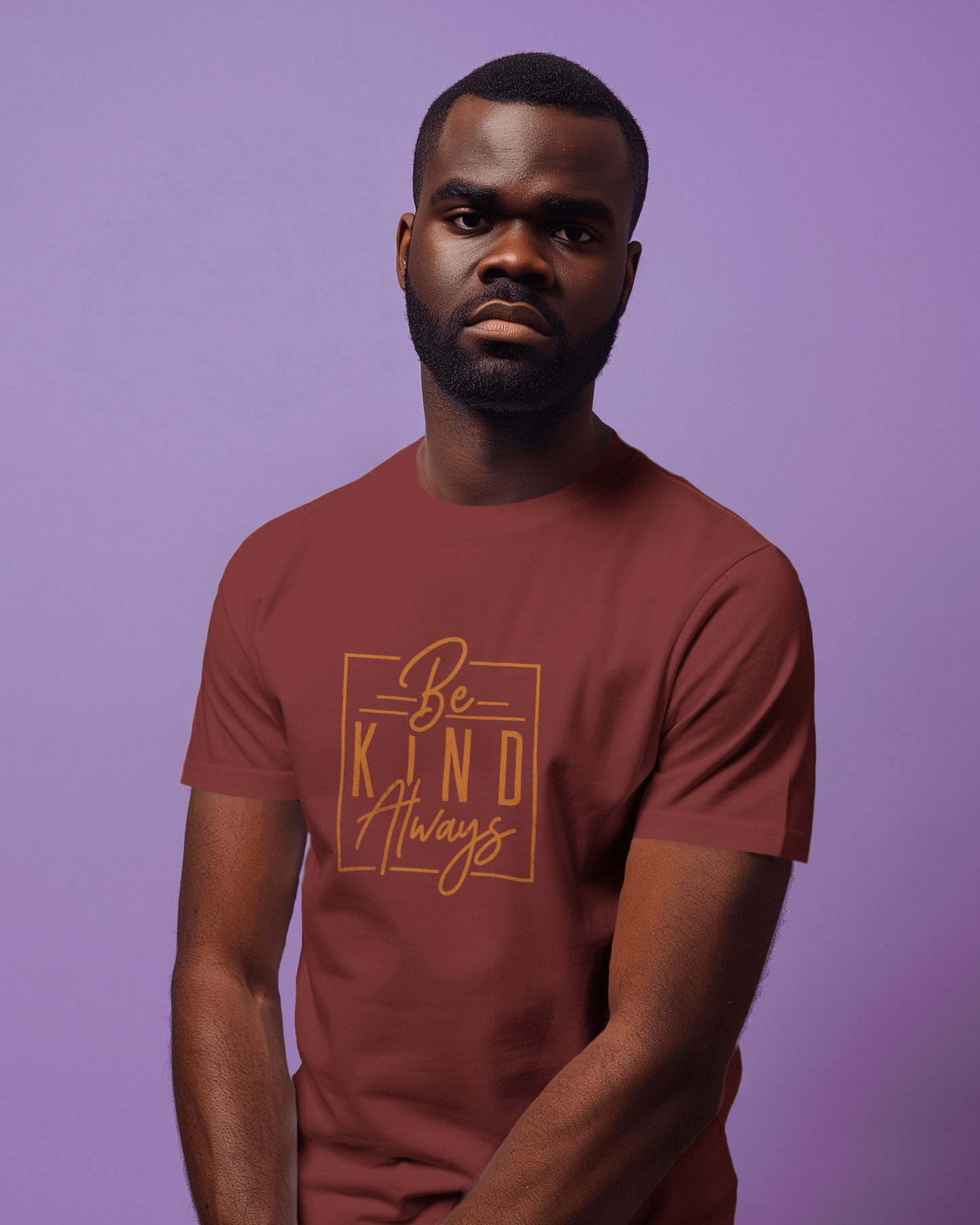 A guy wearing Be Kind Always Regular Fir T-Shirt β Daily Motivation Cotton