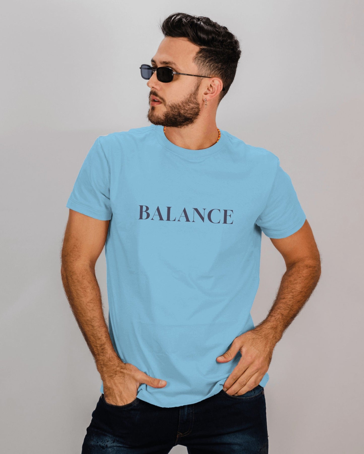 Balance Regular Fit T-Shirt β Minimalist Streetwear Cotton β Blue