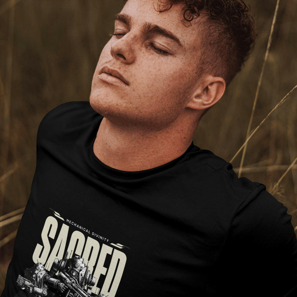 Cyberpunk t-shirt with futuristic mecha robot design – QURRiTO