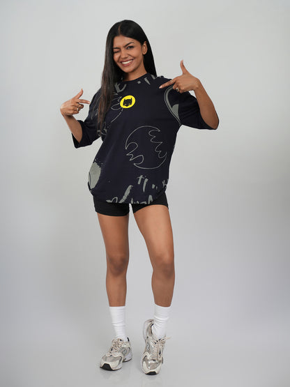 Chibi Dark Knight Graphic Oversized T-Shirt | Qurrito