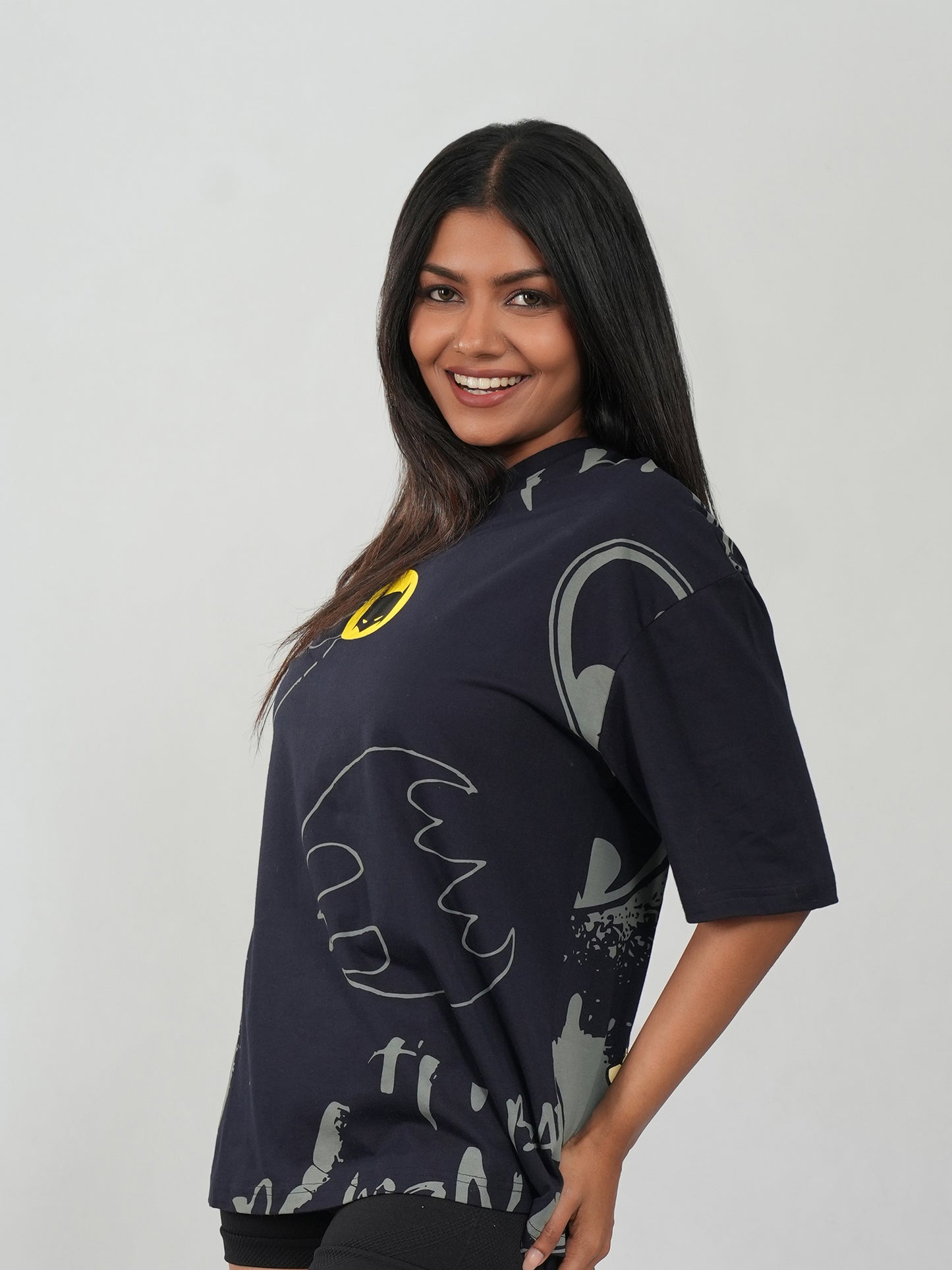 Chibi Dark Knight Graphic Oversized T-Shirt | Qurrito
