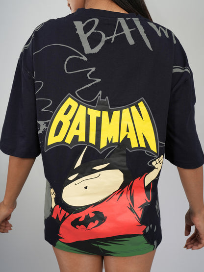 Chibi Dark Knight Graphic Oversized T-Shirt | Qurrito
