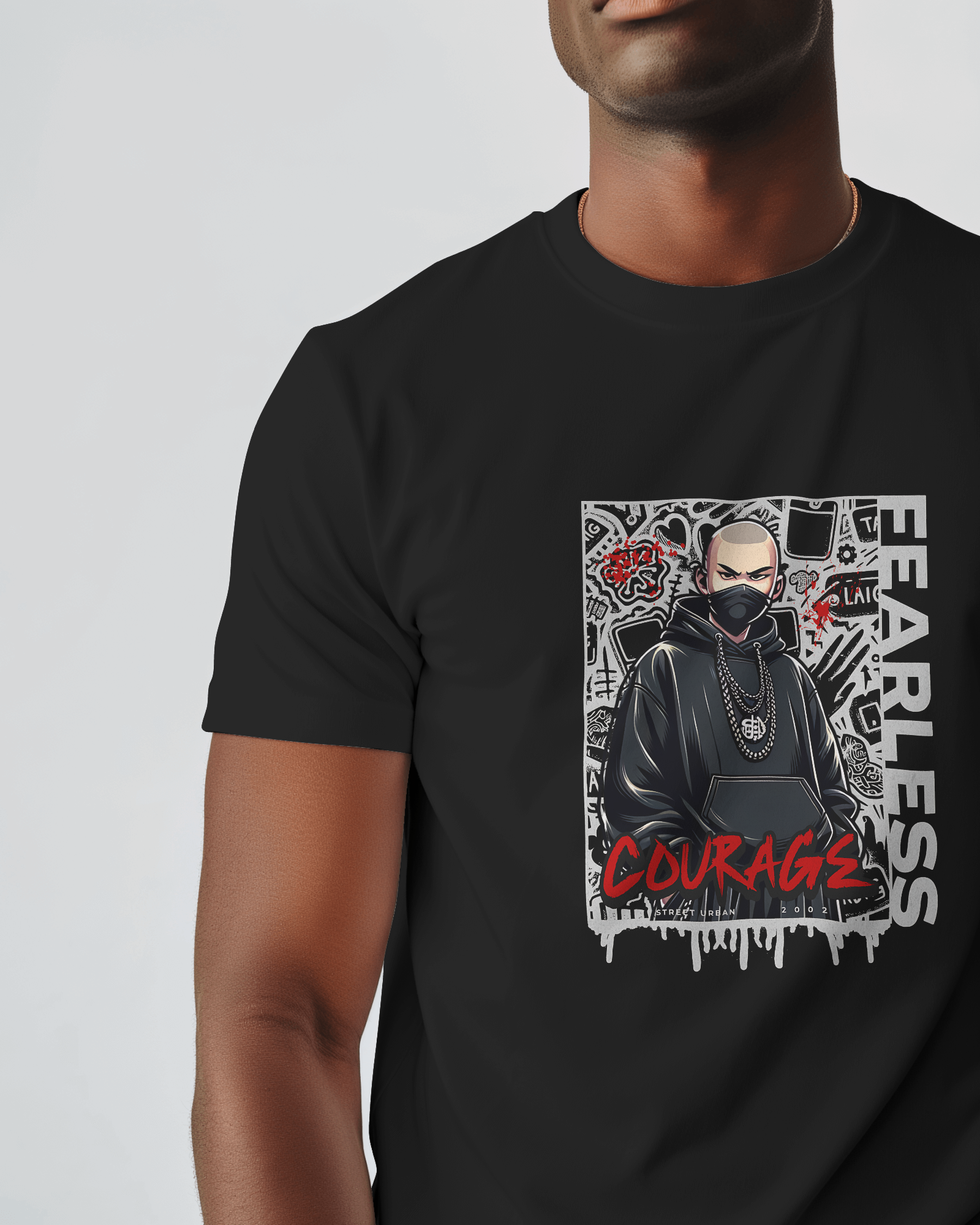 Anime Graphic Streetwear T-Shirt - Black Regular Fit Urban Cotton