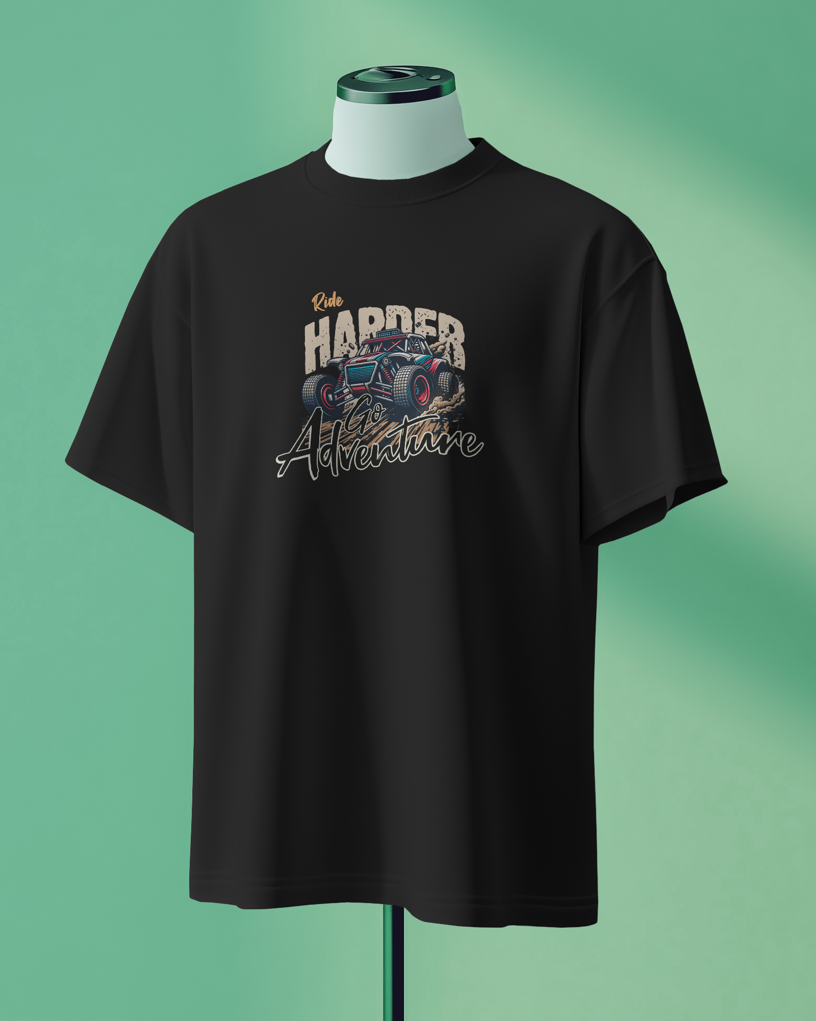 Ride Hard Offroad T-Shirt – Buggy Graphic worn by model
