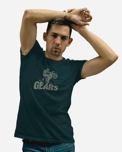 Motorbike graphic t-shirt with biker skeleton print in regular fit for adventure wear