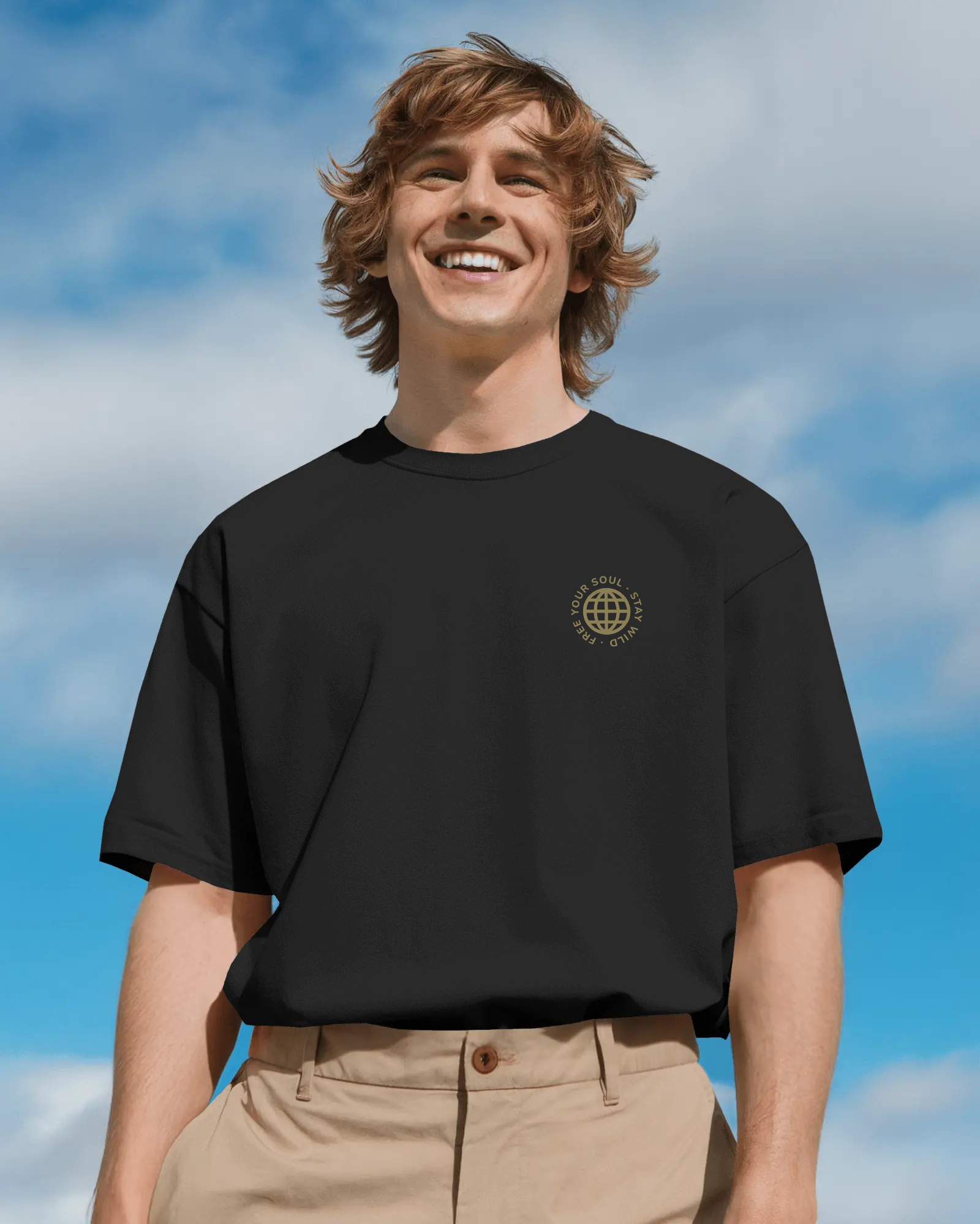 Motorbike Graphic Oversized T-Shirt - Adventure Travel Cotton - Front Graphic
