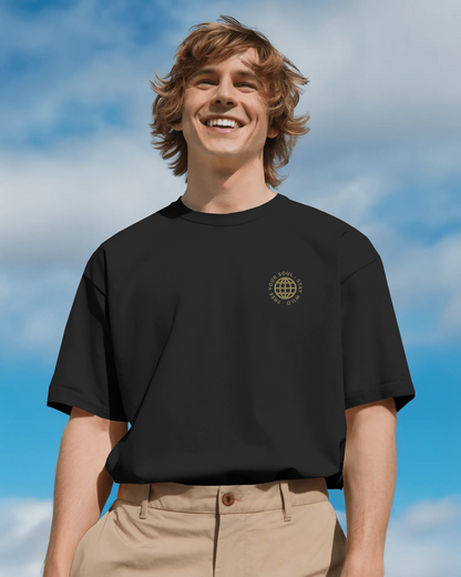 Motorbike Graphic Oversized T-Shirt - Adventure Travel Cotton - Front Graphic
