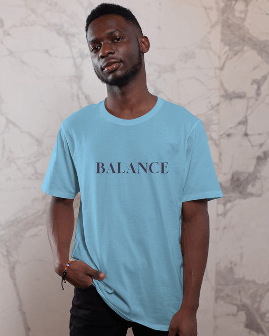 Balance Regular Fit T-Shirt — Minimalist Streetwear Cotton — Blue