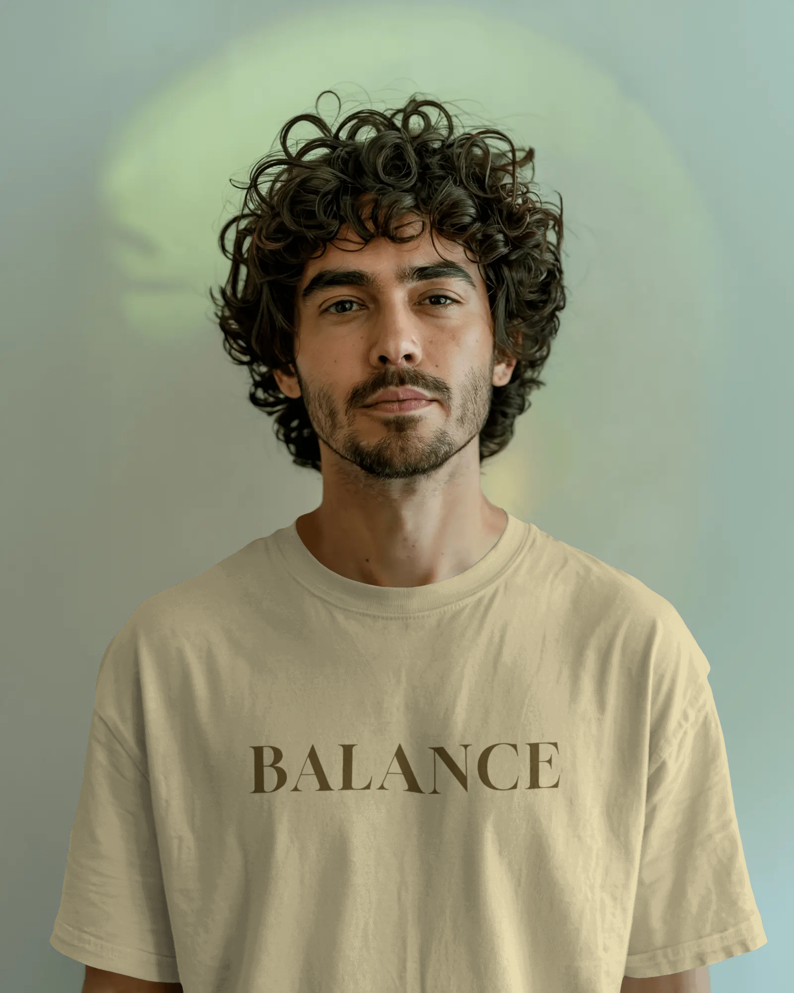 Balance Regular Fit T-Shirt – Minimalist Streetwear Cotton – Beige