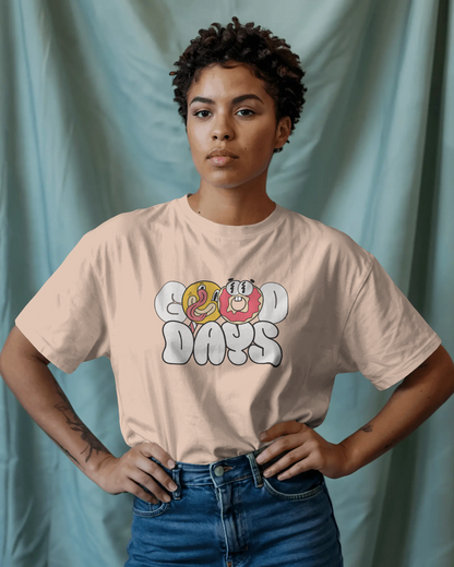 Streetwear Typography Tee with cartoon graphic, casual fit, and bold custom design for everyday standout style