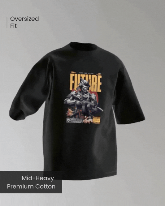 Qurrito’s Oversized Cyberpunk T-Shirt – Dark Side of the Future animation