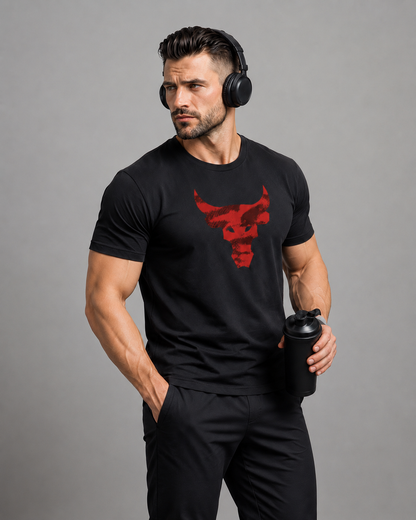 BULL Supima cotton streetwear t-shirt for men in black by QURRiTO