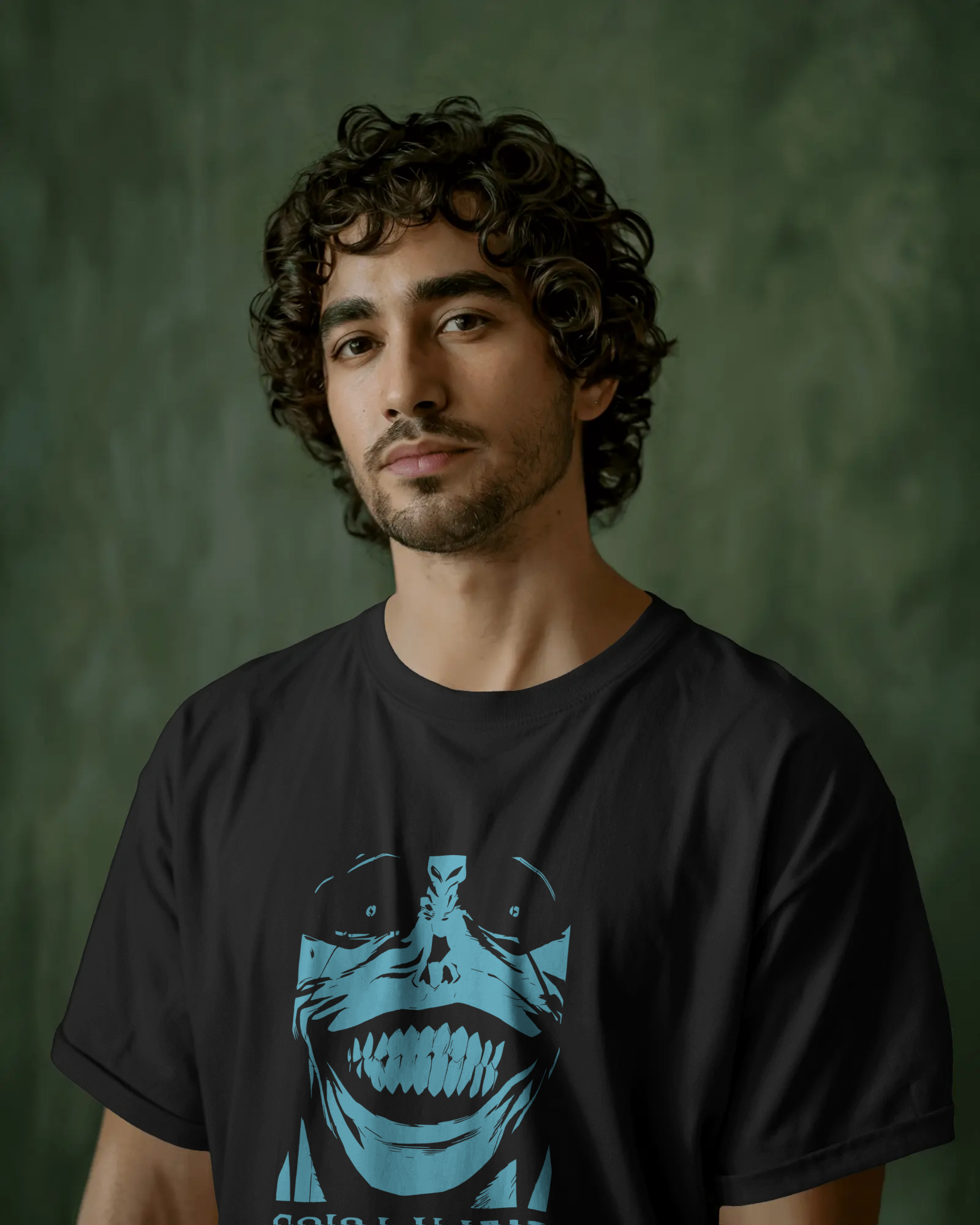 Solo Leveling anime streetwear t-shirt with Statue of God graphic – oversized fit