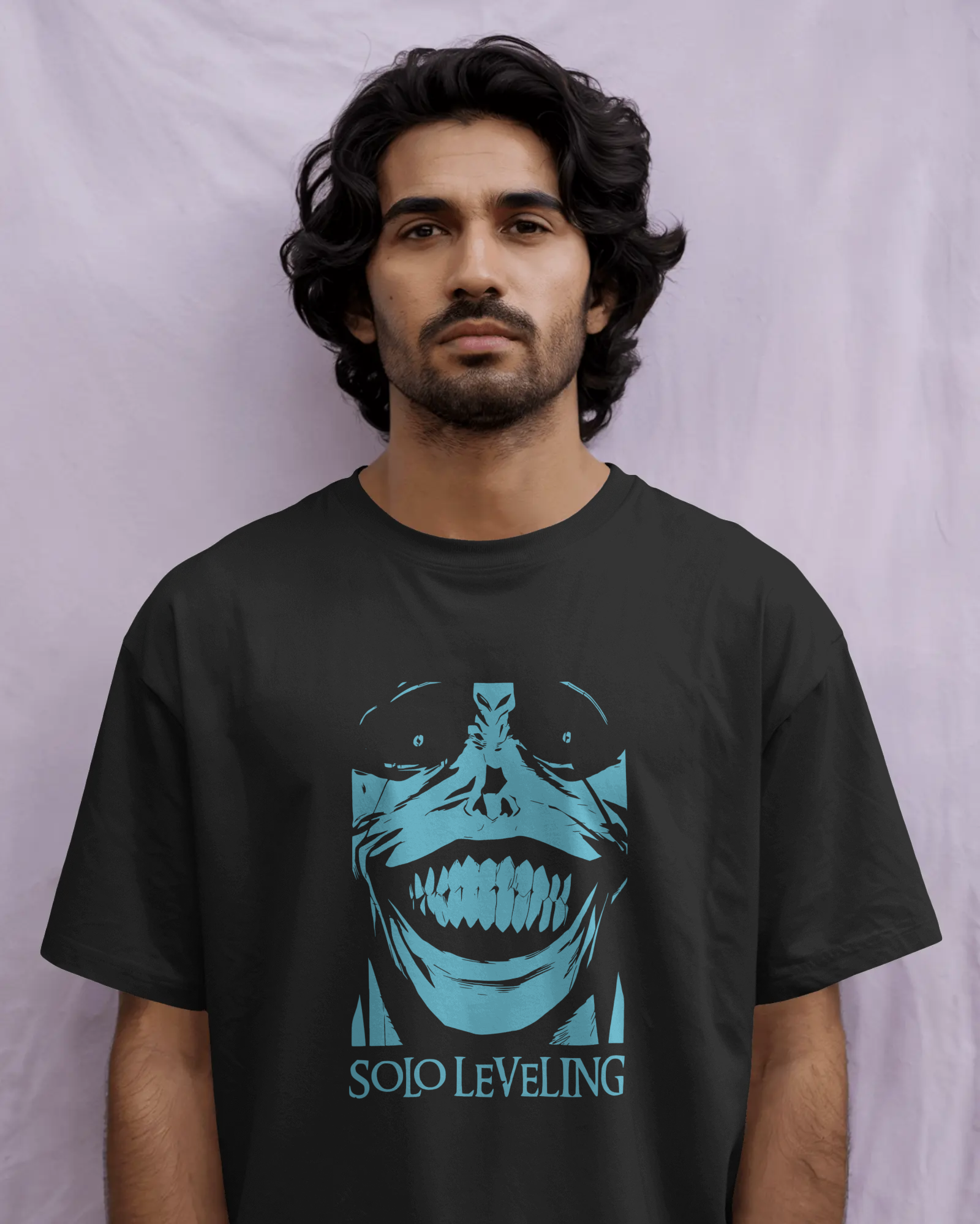 Solo Leveling anime streetwear t-shirt with Statue of God graphic – oversized fit