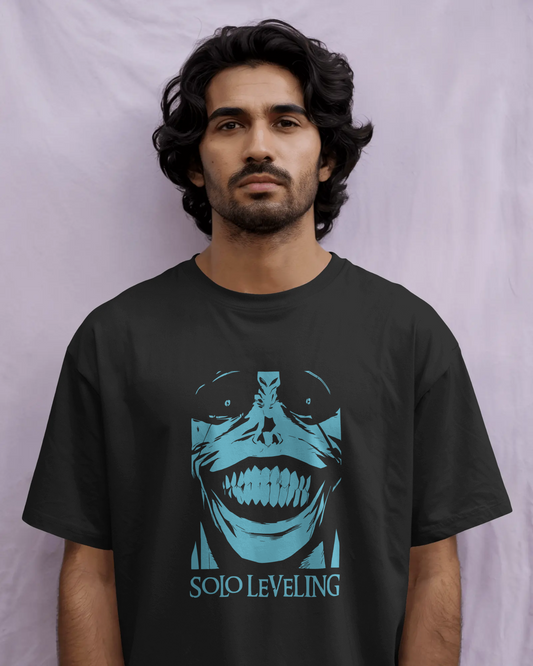 Solo Leveling anime streetwear t-shirt with Statue of God graphic – oversized fit